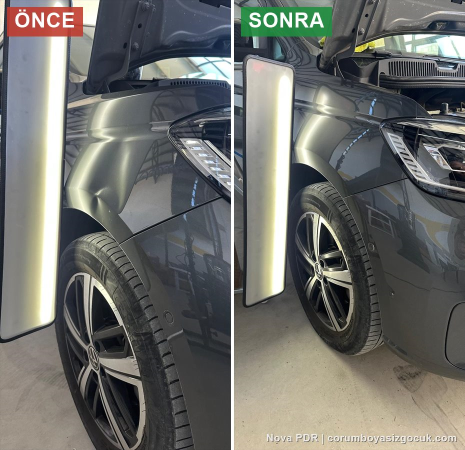 Volkswagen Caddy Ön Çamurluk Göçük Düzeltme – Boyasız Onarım